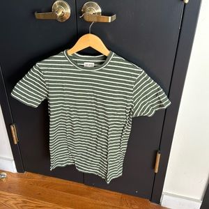 Todd Snyder XS T Green and white stripe